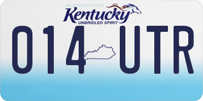 KY license plate 014UTR