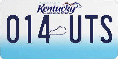 KY license plate 014UTS