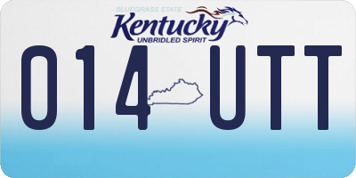 KY license plate 014UTT