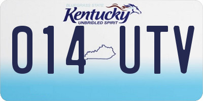 KY license plate 014UTV
