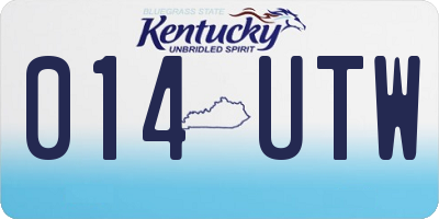 KY license plate 014UTW