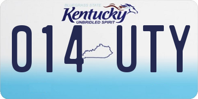 KY license plate 014UTY
