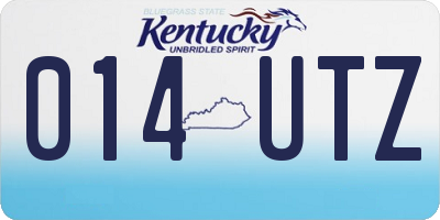KY license plate 014UTZ