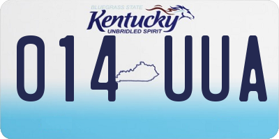 KY license plate 014UUA