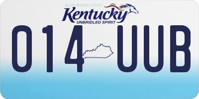 KY license plate 014UUB