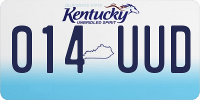 KY license plate 014UUD