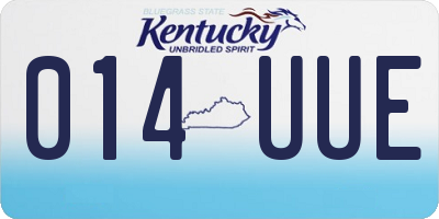 KY license plate 014UUE