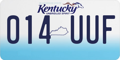 KY license plate 014UUF