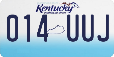 KY license plate 014UUJ