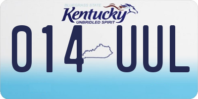 KY license plate 014UUL