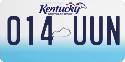 KY license plate 014UUN