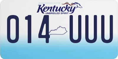 KY license plate 014UUU