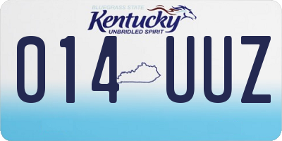 KY license plate 014UUZ