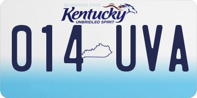 KY license plate 014UVA