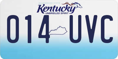 KY license plate 014UVC