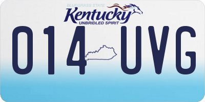 KY license plate 014UVG