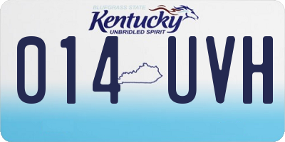 KY license plate 014UVH