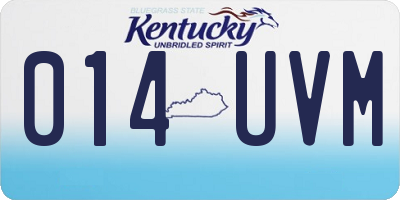 KY license plate 014UVM