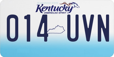 KY license plate 014UVN