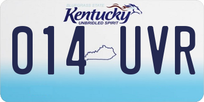 KY license plate 014UVR