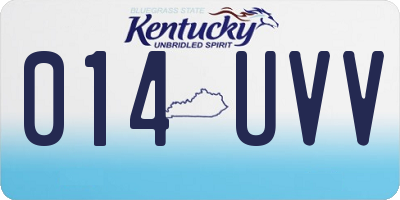 KY license plate 014UVV