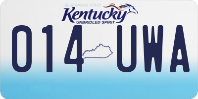 KY license plate 014UWA