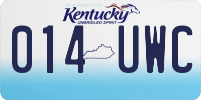 KY license plate 014UWC