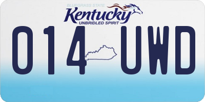 KY license plate 014UWD