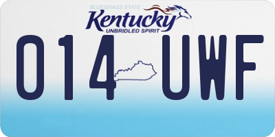 KY license plate 014UWF