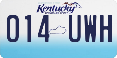 KY license plate 014UWH