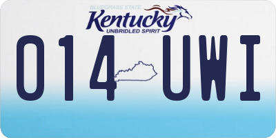KY license plate 014UWI