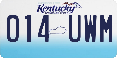 KY license plate 014UWM