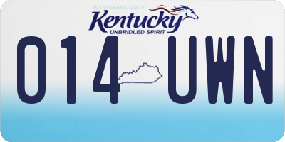 KY license plate 014UWN