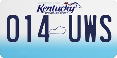 KY license plate 014UWS