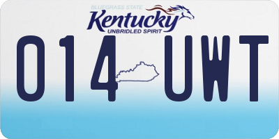 KY license plate 014UWT