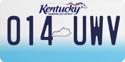 KY license plate 014UWV