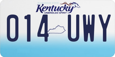 KY license plate 014UWY