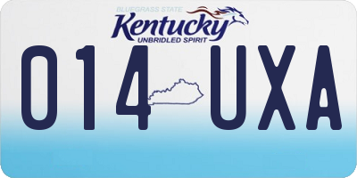 KY license plate 014UXA