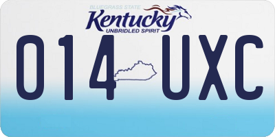 KY license plate 014UXC