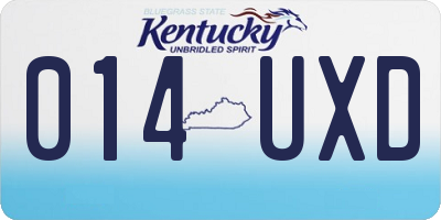 KY license plate 014UXD