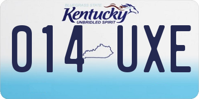 KY license plate 014UXE