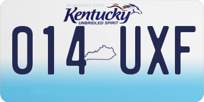 KY license plate 014UXF