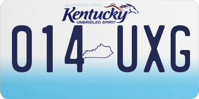 KY license plate 014UXG