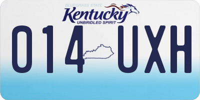 KY license plate 014UXH