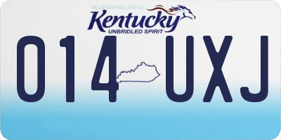 KY license plate 014UXJ