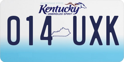 KY license plate 014UXK
