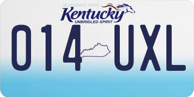 KY license plate 014UXL