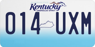 KY license plate 014UXM