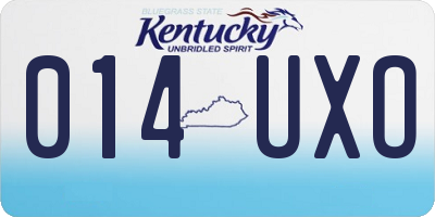 KY license plate 014UXO