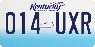 KY license plate 014UXR